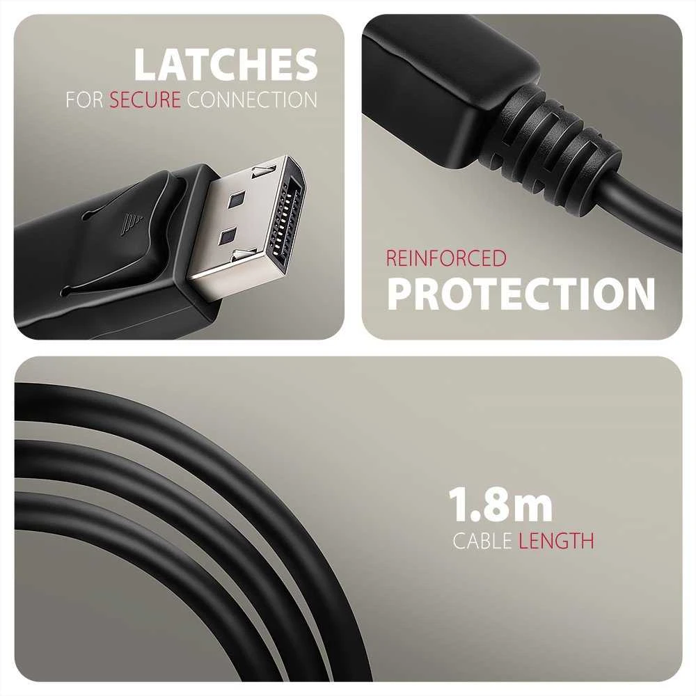 AXAGON RVD-HI20C2 DisplayPort - HDMI 2.0 kabelis 1.8m 4K/60Hz