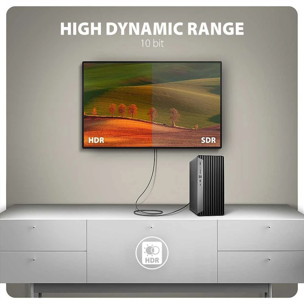 AXAGON RVD-HI20C2 DisplayPort - HDMI 2.0 kabelis 1.8m 4K/60Hz
