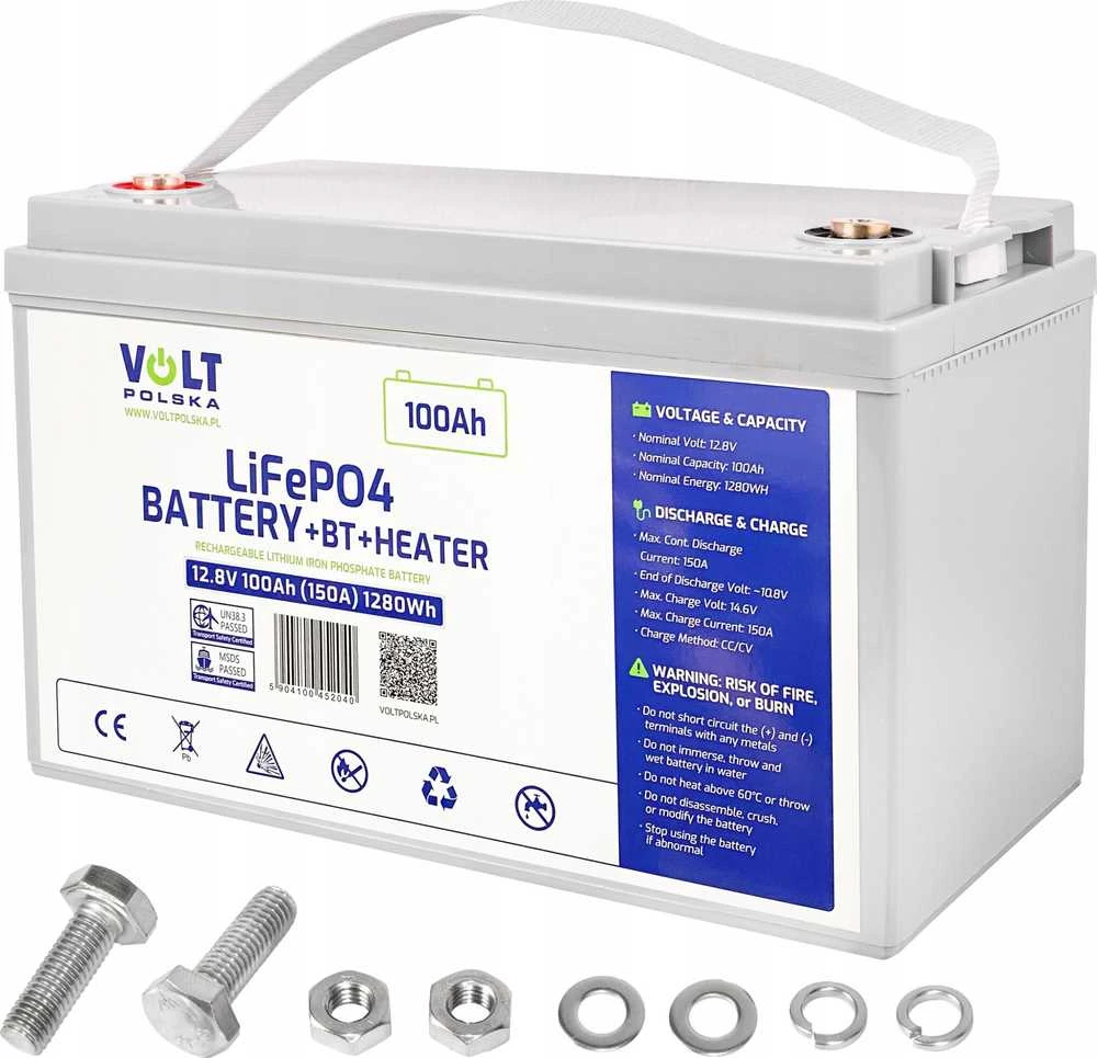 Azo Digital Akumuliatorius LiFePO4 12,8V 100 Ah (150A) + BMS + BLUETOOTH + MATA GRZEWCZA