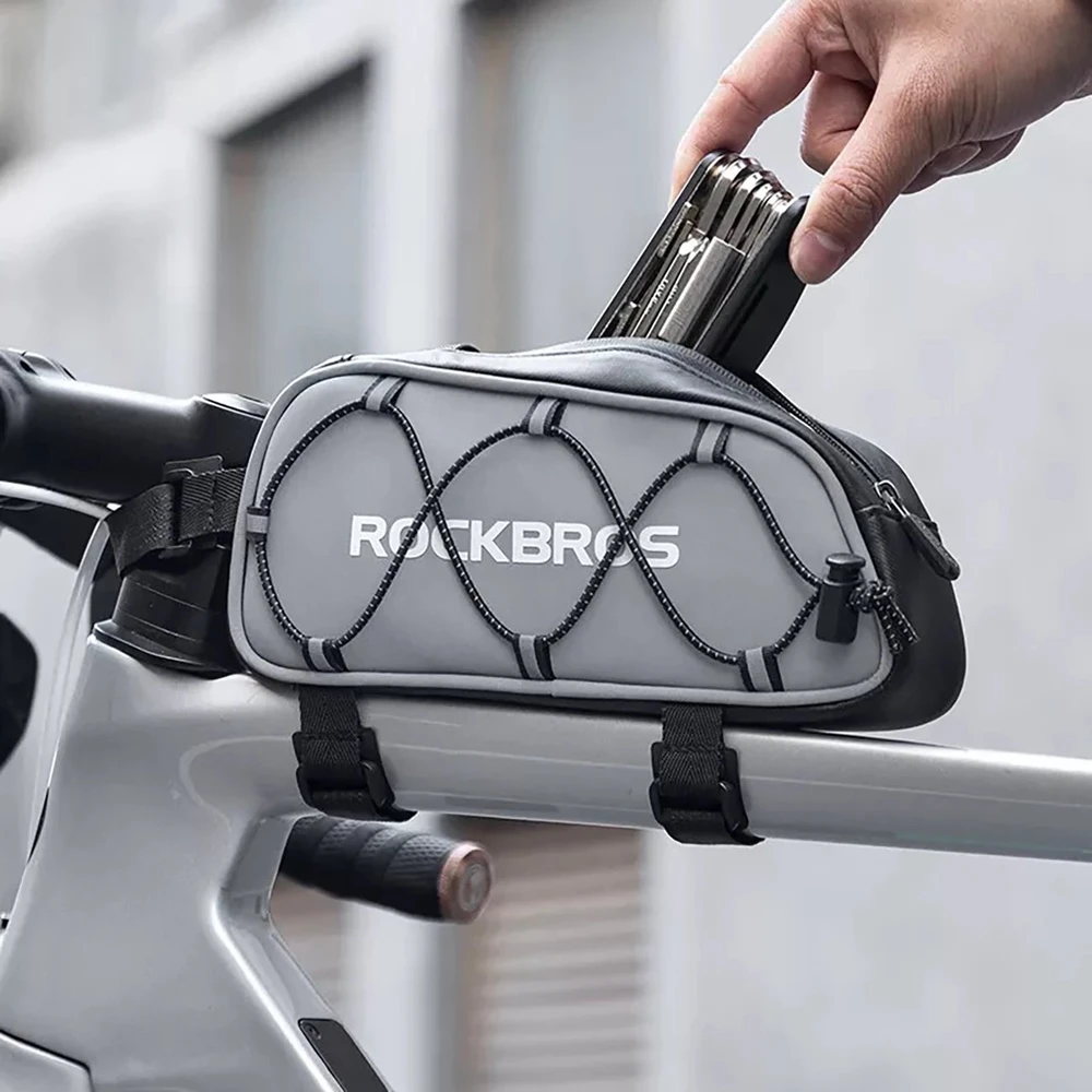 Rockbros 3012010901 bike frame bag 0.9 l – sidabrinis