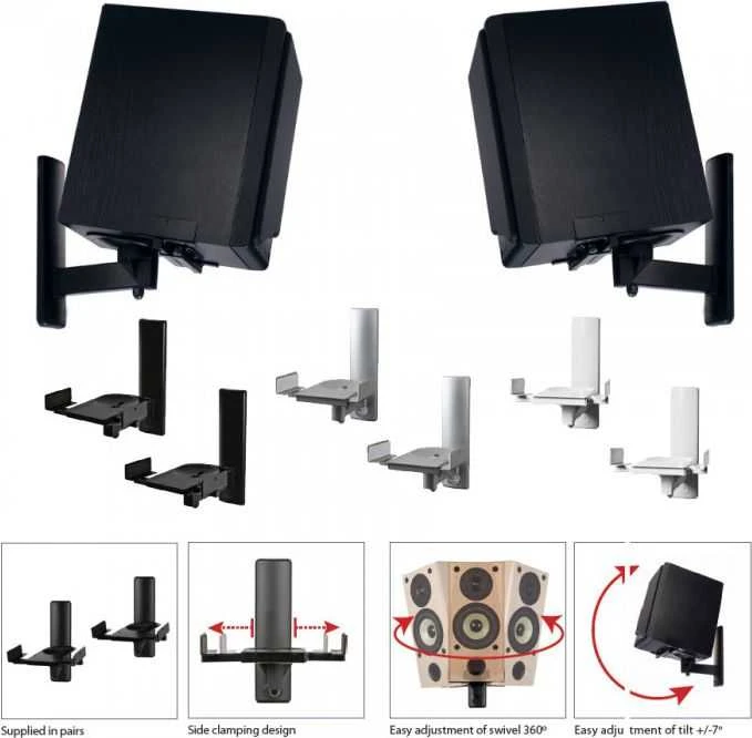 Garsiakalbių Laikiklis - B-Tech VENTRY Šoninis Tvirtinimas su Pasukimu ir Nuleidimu (Poros)