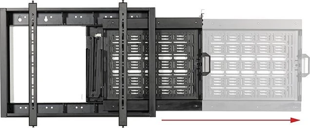 „B-TECH AV“ plokščiojo ekrano sieninis laikiklis su ištraukiamu AV laikymo dėklu (VESA 600 x 400)