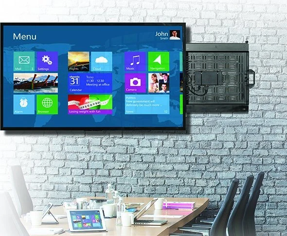 „B-TECH AV“ plokščiojo ekrano sieninis laikiklis su ištraukiamu AV laikymo dėklu (VESA 600 x 400)