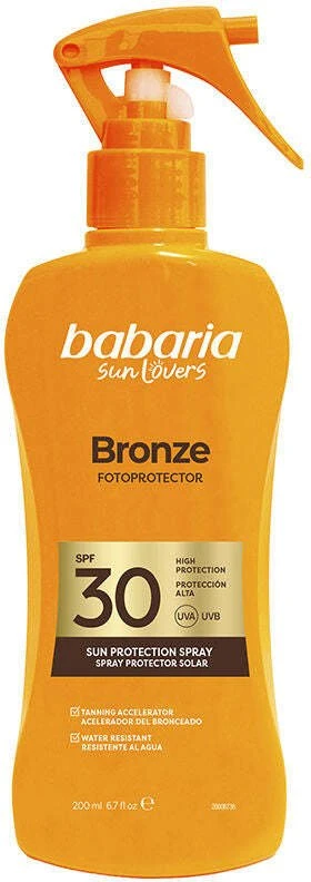 Babaria Sol Bronze Protector Solar Aloe Purškiklis SPF30, 200 ml
