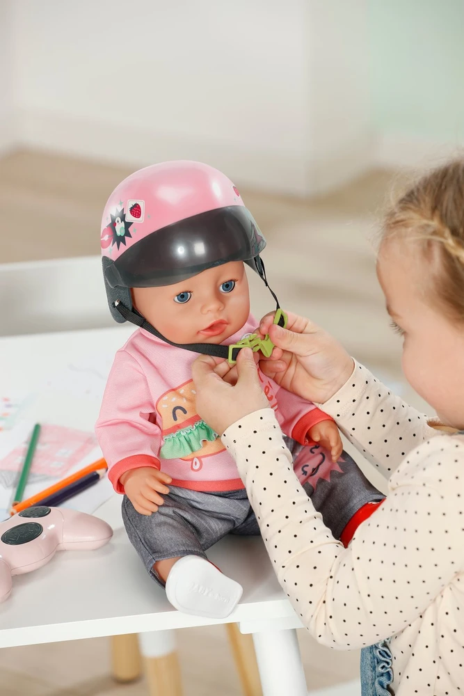 Zapf Baby born elektrinis paspirtukas-dviračio šalmas lėlėms