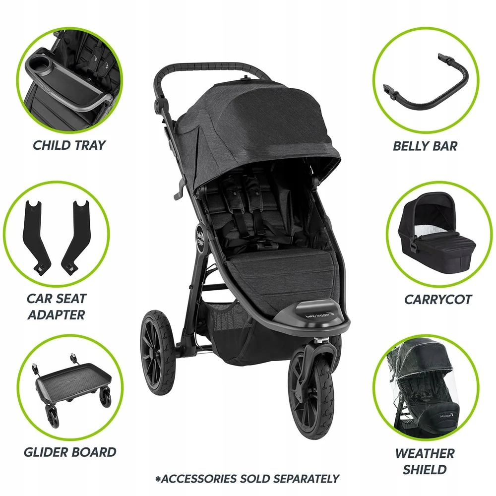 Vežimėlis BABY JOGGER BBJ WOZEK 2W1 CITY ELITE2 Krepšys vežimėliui BRIAR Žalias