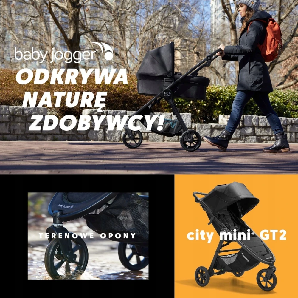 Vežimėlis BABY JOGGER BBJ WOZEK 2W1 CITY MINI GT2 GONDOL OPULENT Juodas