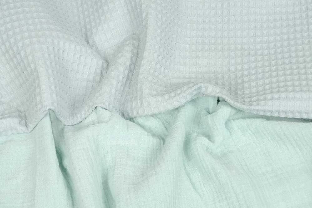 Baby Matex Kūdikio lizdelis, medvilninio muślino pozicionavimo čiužinys, 55x80 cm, mėtų žalia, kūdikiams 0-8 mėn., nešiojamas miego kokonas, minkštas guolis kūdikiui