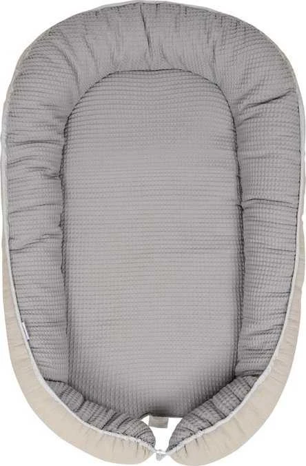 Matex Kūdikio pozicionavimo lizdelis, medvilnės muslino ir vaflinio audinio, minkšti formuojami kraštai, tinkamas kelionėms, 55x80 cm, naujagimiams 0-6-8 mėnesių, kūdikio kokonas