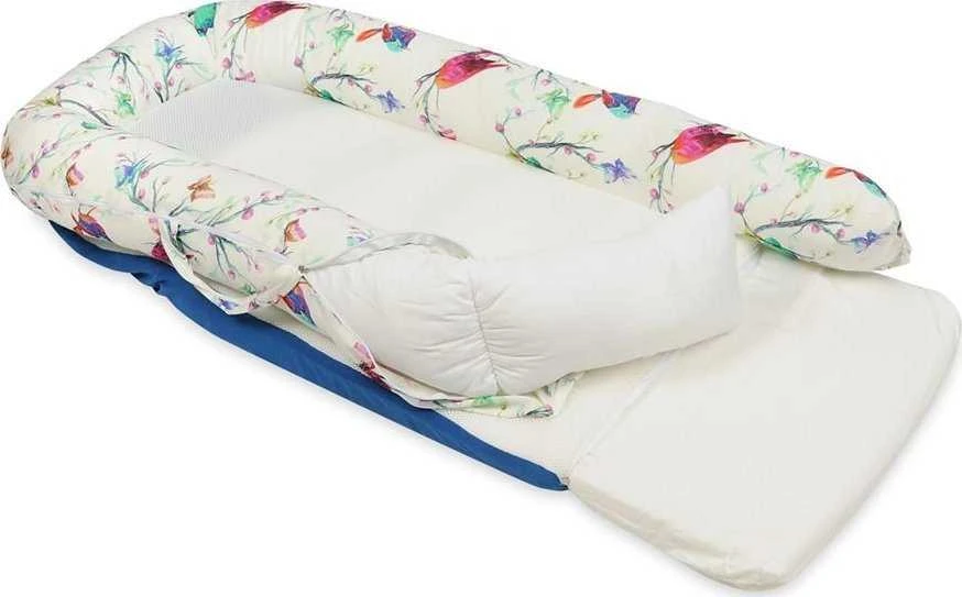 Baby Matex Kūdikio lizdelis, medvilninio džersio lizdelis su silikoninio pluošto užpildu, spaudimą mažinantis čiužinukas, Oeko-Tex sertifikuotas kūdikių lizdelis, kvėpuojanti lova, minkštas kokonas kūdikiui