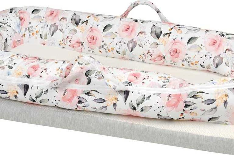 Baby Matex Kūdikio lizdelis „Rožės 09“ „DeLux“ kokoninis čiužinio spaudimą mažinantis įklotas