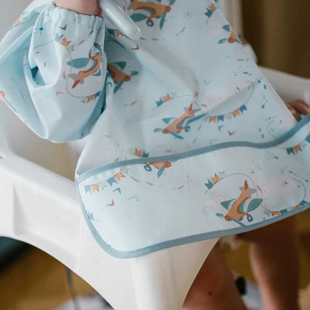 Baby Ono Babyono prijuostėlė su rankovėmis lėktuvas 1476/03