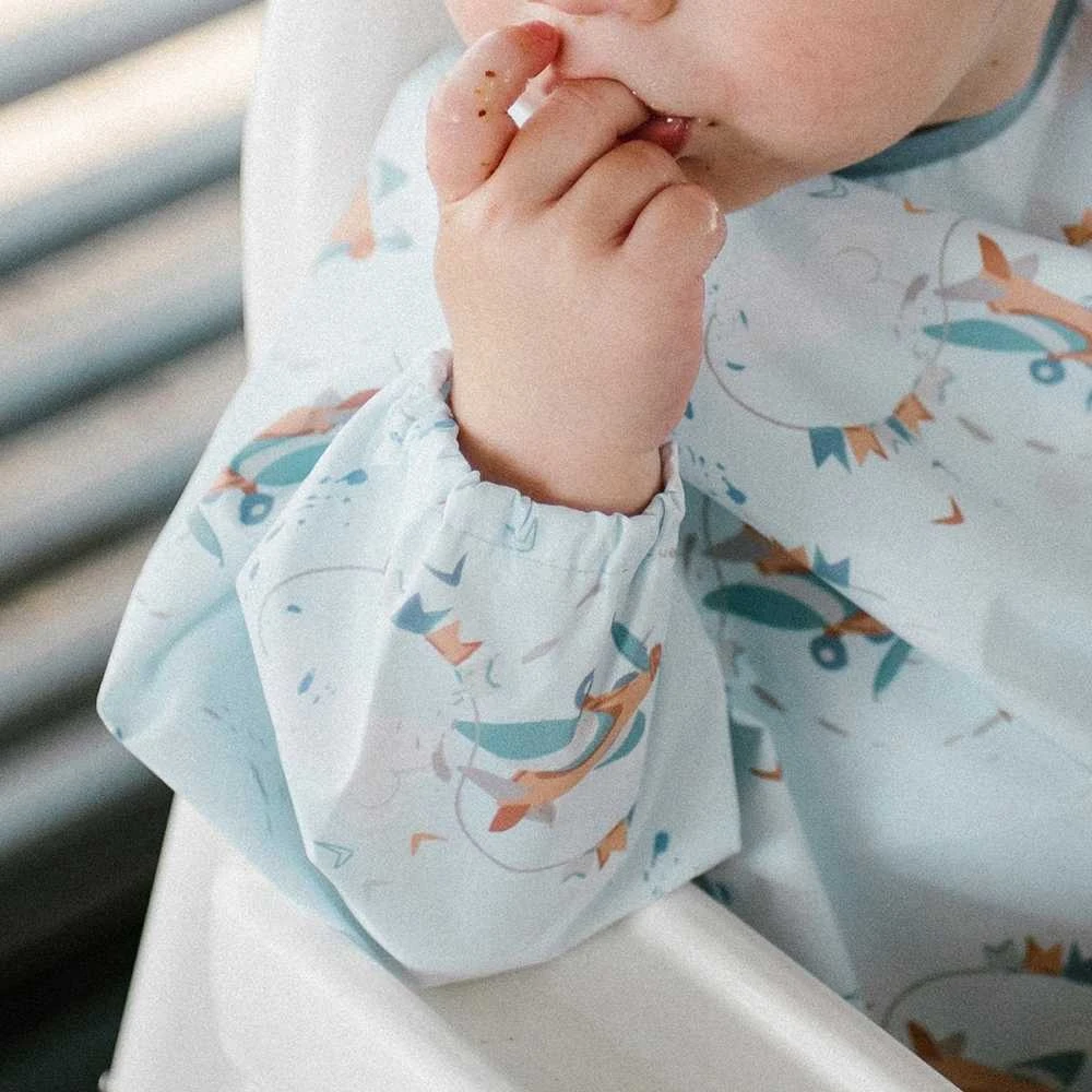 Baby Ono Babyono prijuostėlė su rankovėmis lėktuvas 1476/03