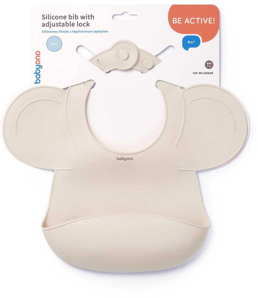 Baby Ono BabyOno seilinukas silikoninis užsegamas kreminis 1639/04