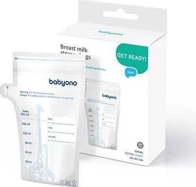 Baby Ono BabyOno maišeliai motinos pienui laikyti užšaldyti 30 vnt.x180 ml, 1084