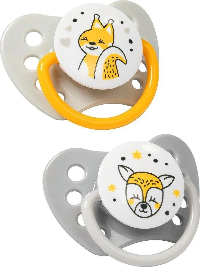 Baby Ono BabyOno čiulptukas silikoninis, anatominis, 3-6 m, 2 vnt., pilkas, 1226/02