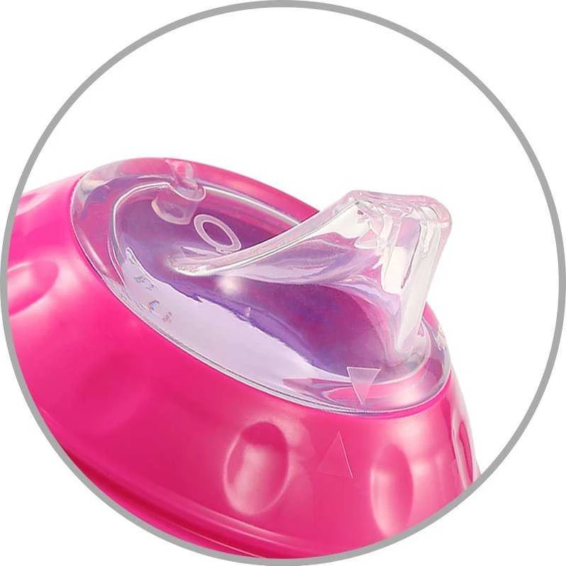 Baby Ono BabyOno neišsiliejantis puodelis minkštu snapeliu NATURAL NURSING, rožinis, 180 ml, 1456/02