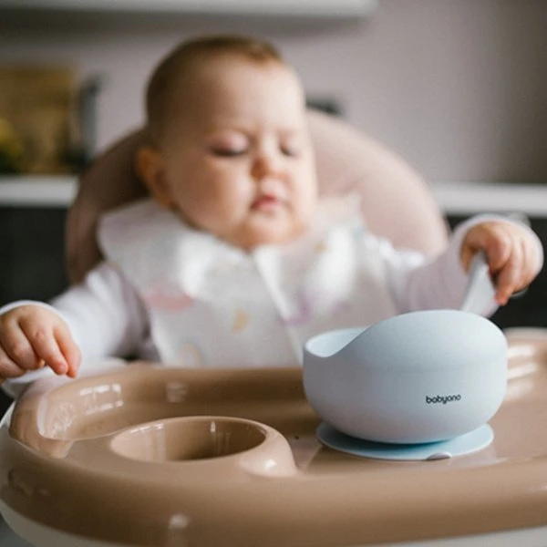 Baby Ono Babyono lėkštutė silikoninė neslystanti mėlyna 1481/01