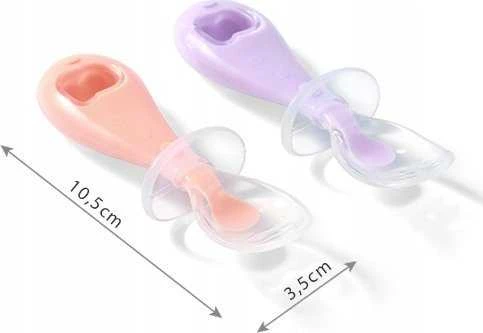 Baby Ono Babyono silikoniniai šaukšteliai 2vnt oranžinis violetinis 784/01
