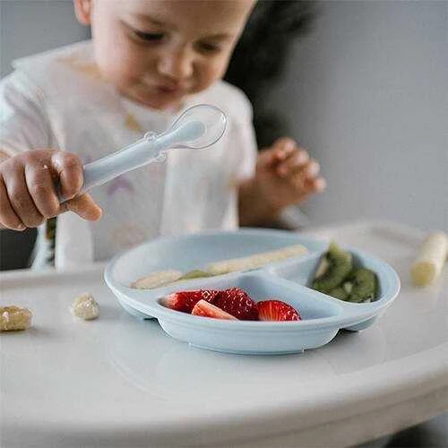 Baby Ono Babyono silikoninis šaukštelis lankstomas mėlynas 785/01