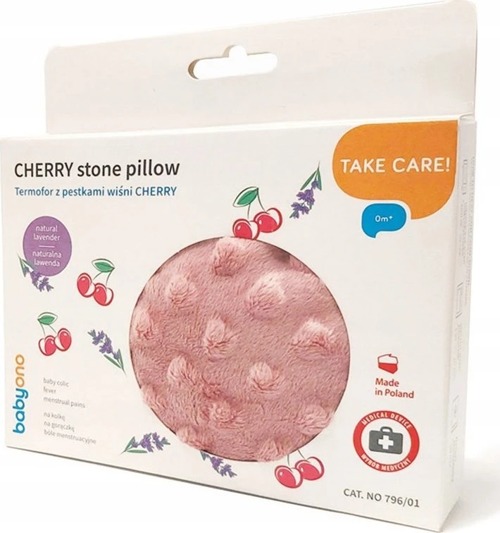 Baby Ono B.O.796/01 Vyšnių kauliukų karšto vandens butelis CHERRY rožinis