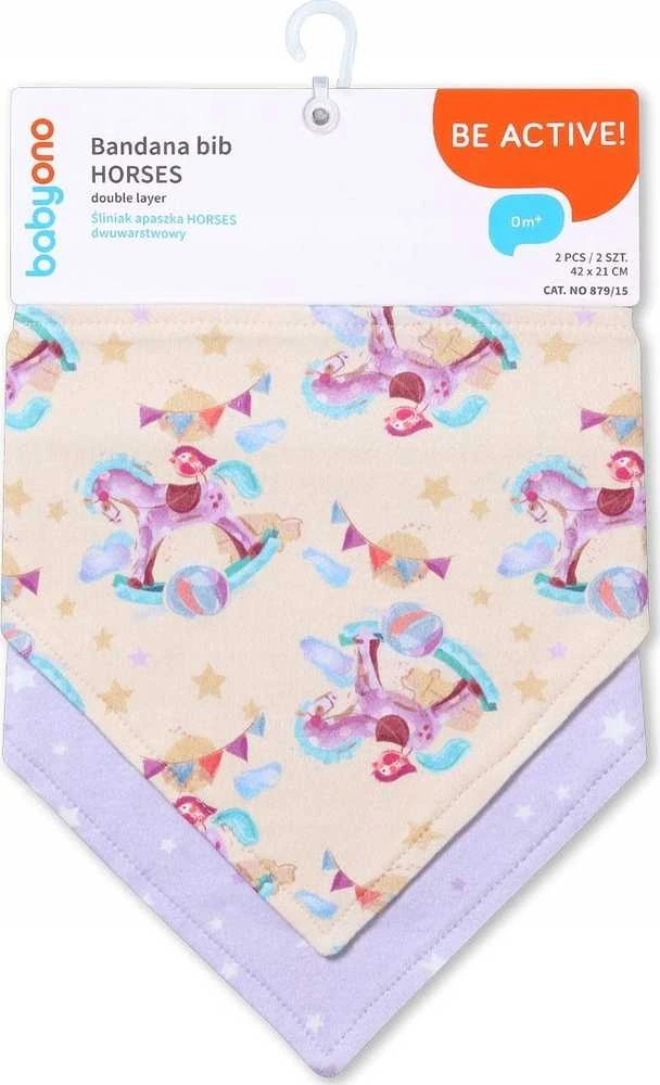 Baby Ono BabyOno seilinukas-šalikas 2 vnt., arkliukai, 879/15