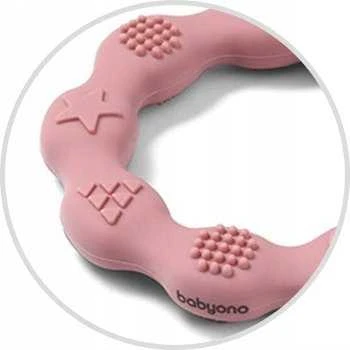 Baby Ono BabyOno kramtukas silikoninis žiedas rožinis 825/02