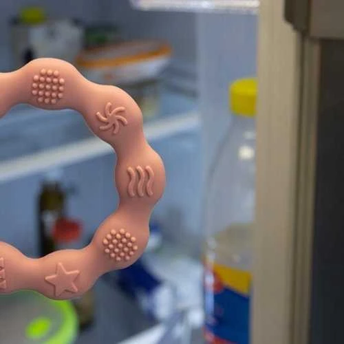 Baby Ono BabyOno kramtukas silikoninis žiedas rožinis 825/02
