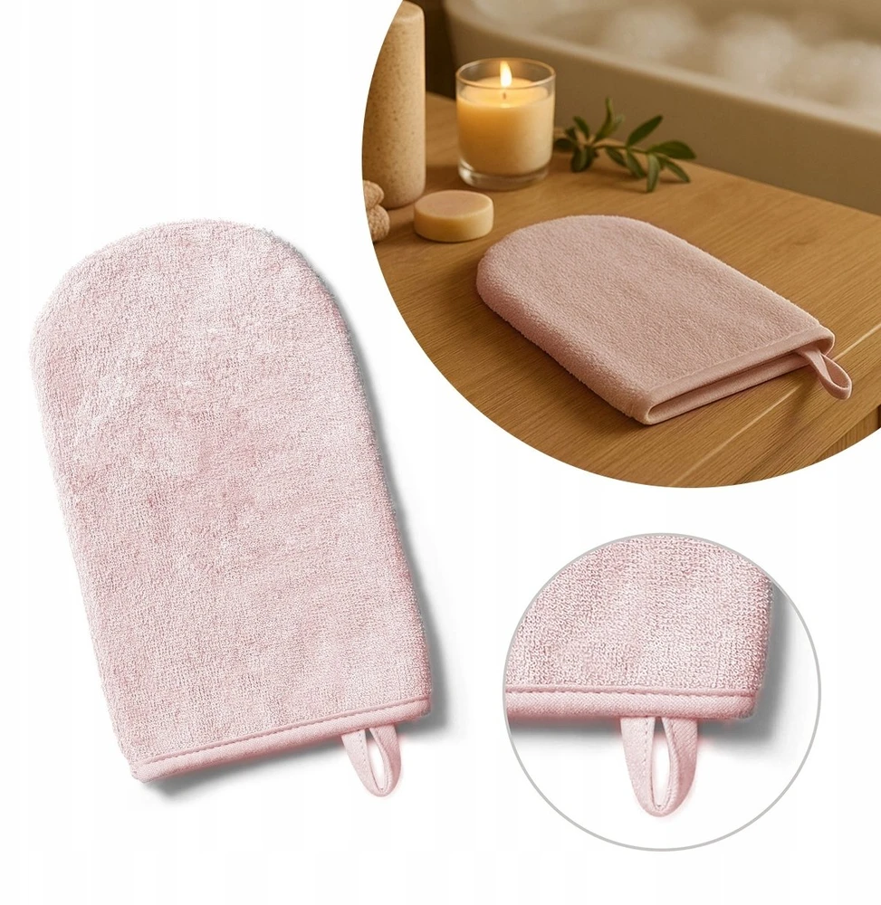 Baby Ono Babyono pirštinė vaiko maudymui bambukinė rožinė 347/10 347/10