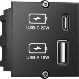 Bachmann Elektros lizdas USB A + USB C juoda (917.227)