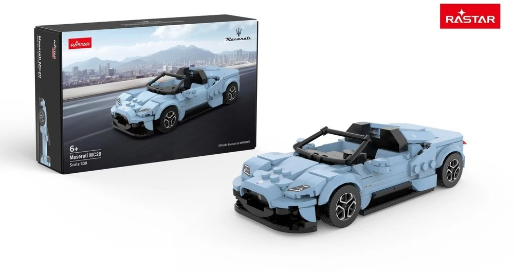 Mėlyna Konstruktorius Maserati MC20 Mėlyna automobilis RASTAR 1:30