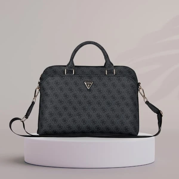 Guess PU 4G Triangle Logo Computer Bag 15/16" juodos spalvos