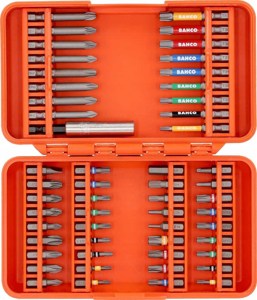 Bahco Antgalių rinkinys 1/4" 54vnt PH,PH2G,PZ,SL,Hex,TORX,