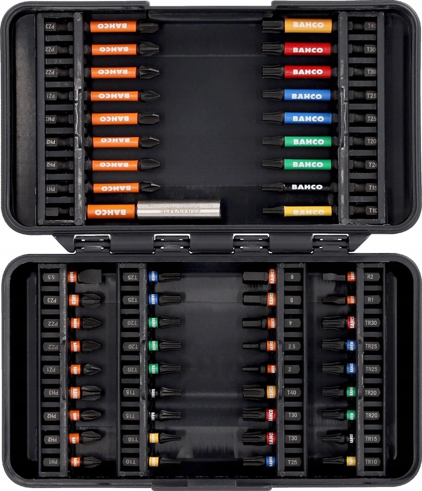 Grąžtas Bahco Smūginių antgalių rinkinys Phillips/Pozidriv/TORX 54 Pcs