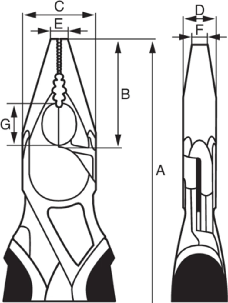 Kombinuotos smailėjančios replės Bahco Ergo 160mm