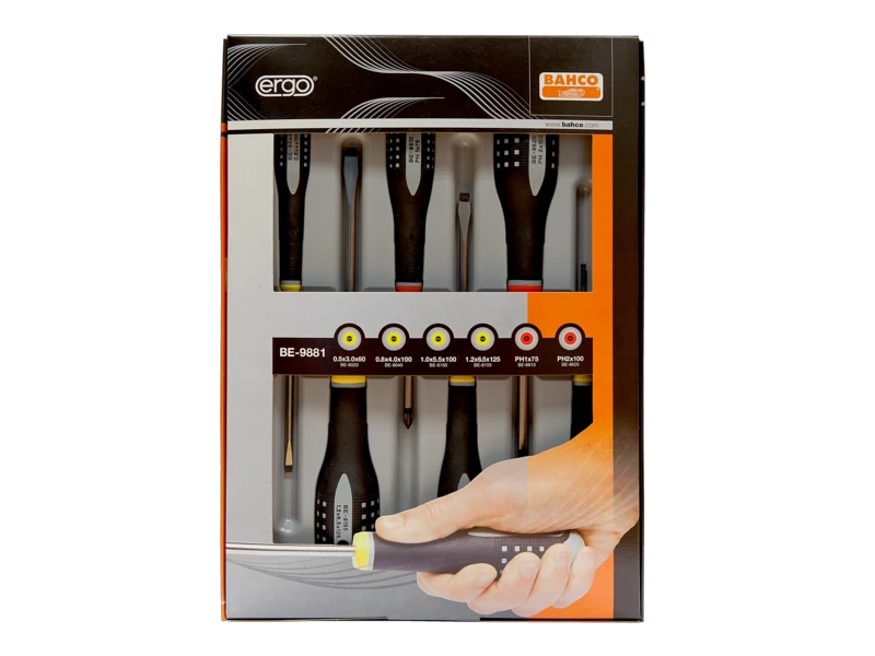 Bahco Atsuktuvų rinkinys ERGO™ 6 vnt - PH1/2; SL3,0/4,0/5,5/6,0