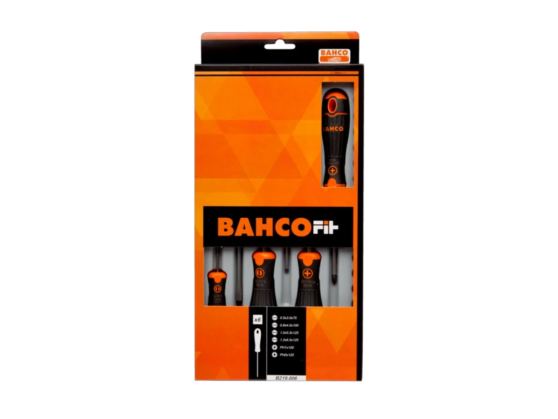 Atsuktuvų rinkinys 6 vnt BahcoFit PH1/2 + plokšti SL3/4/5,5/6,5