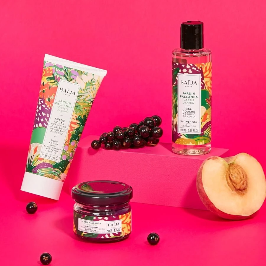 Baija Paris Baija Jardin Pallanca rinkinys (kūno kremas, 75 ml + dušo gelis, 100 ml + kūno šveitiklis, 70 g)