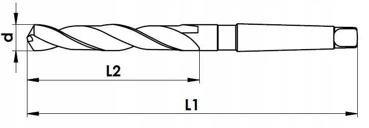 Wiertło Baildon DIN 345 ​​​​RN NWKc 7 mm HSS (S) metalo grąžtas, 150–69 mm (MK1 kotas)