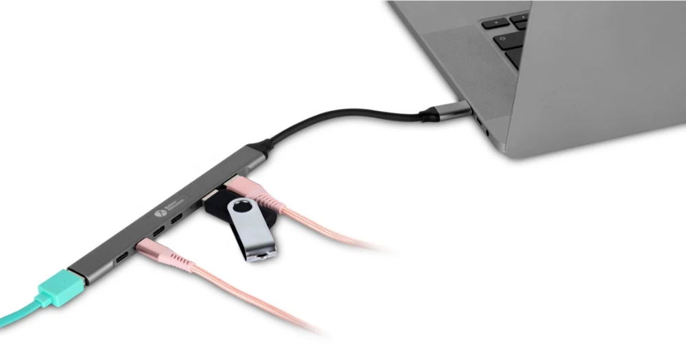 Nezatříděno Bakker Elkhuizen HUB USB BakkerElkhuizen BakkerElkhuizen BNECHUB3A4C huby i koncentratory USB Type-C 5000 Mbit/s Juodas, Pilka