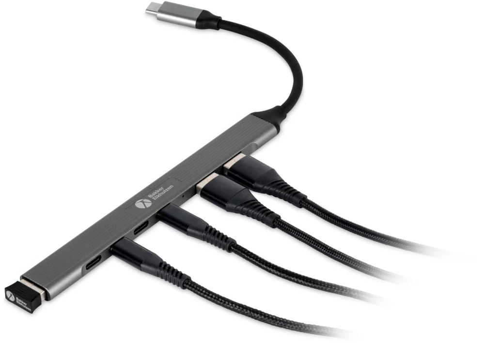 Nezatříděno Bakker Elkhuizen HUB USB BakkerElkhuizen BakkerElkhuizen BNECHUB3A4C huby i koncentratory USB Type-C 5000 Mbit/s Juodas, Pilka