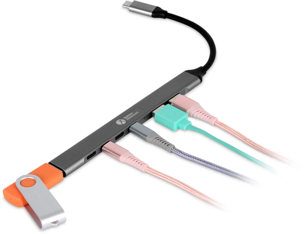 Nezatříděno Bakker Elkhuizen HUB USB BakkerElkhuizen BakkerElkhuizen BNECHUB3A4C huby i koncentratory USB Type-C 5000 Mbit/s Juodas, Pilka
