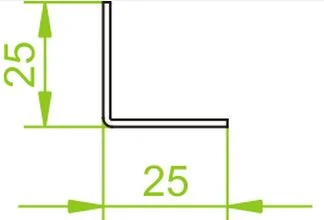 Perforuotas kampuotis KTC25H25/2 (2mm, L-2m) BAKS