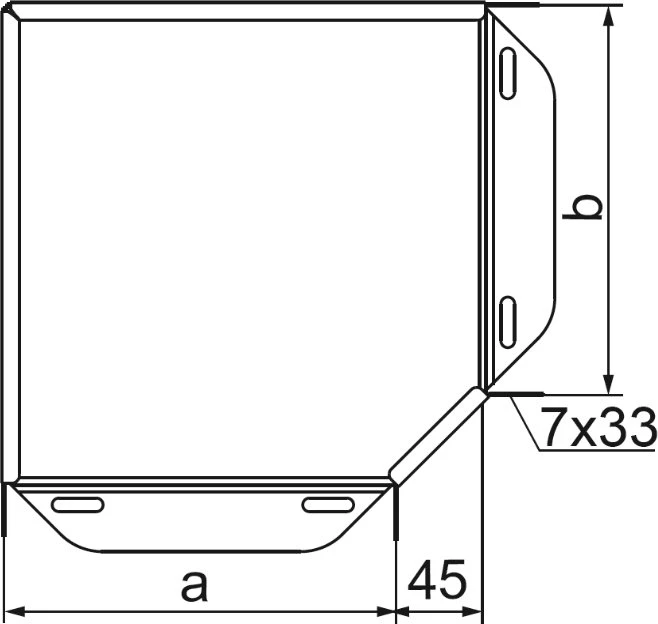 Baks Alkūnė 90 laipsnių 100x50mm KKBJ100H50 150201