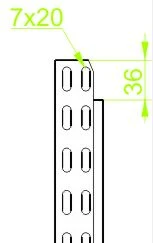 Perforuotas kanalas KGR50H42/2 (0.5mm, L-2m) BAKS