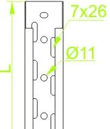 Perforuotas kanalas KGR50H42/2 (0.5mm, L-2m) BAKS