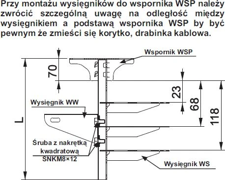 Baks Laikiklis 800mm 135mm WSP800 (720480)