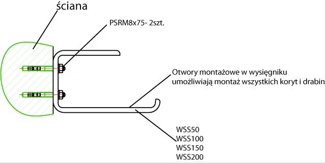 Lentyna prie sienos/lubų BAKS WSS100 (120mm)