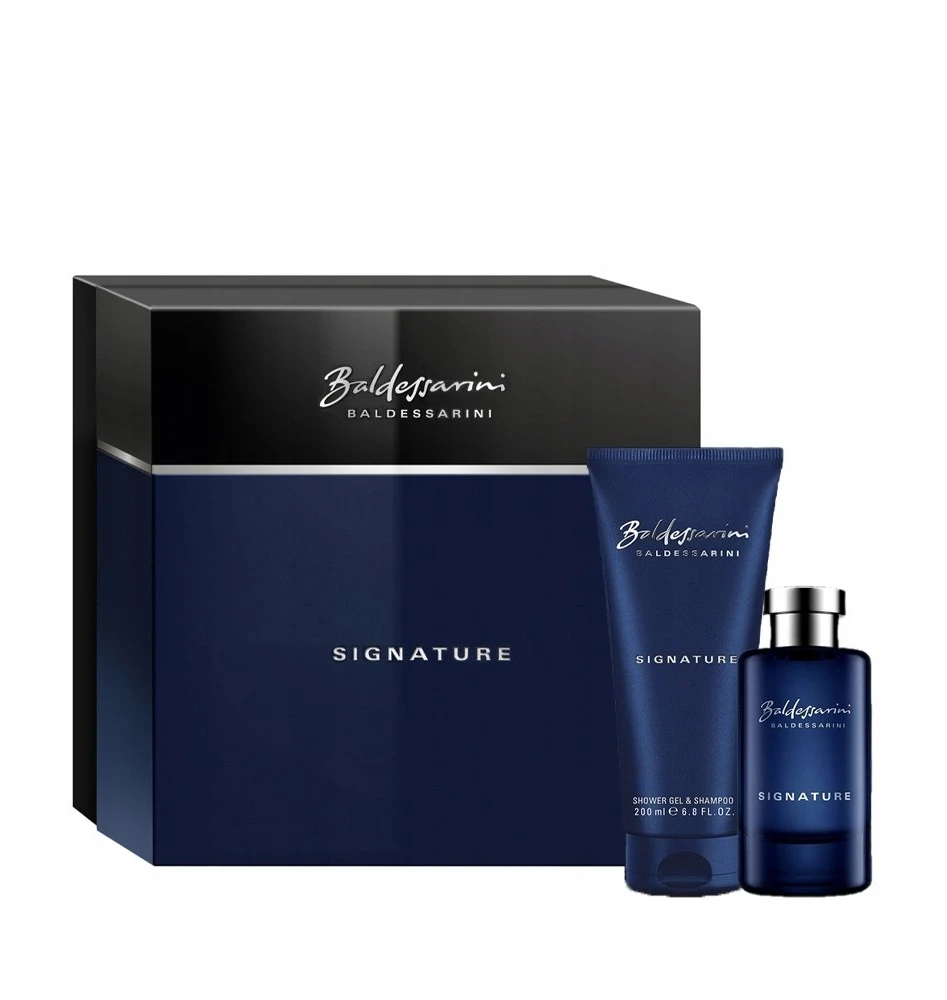 Baldessarini rinkinys: Signature tualetinis vanduo vyrams, 50 ml + Signature valomasis ir atgaivinantis dušo želė visų tipų odai, 200 ml