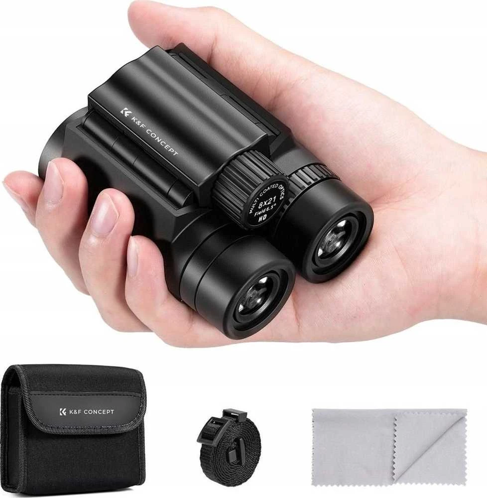 Žiūronai Lornetka Kf Lornetka Mini K&f Zoom 8x 21mm 8x21 Bak4 Ip65 + Dėklas / Kf33.069